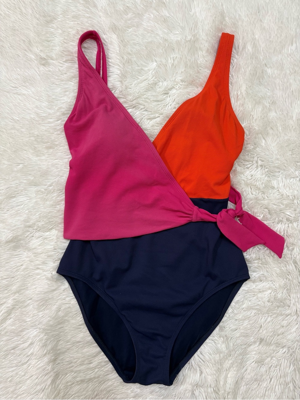Tommy Bahama Pink, Navy & White Colorblock One-Piece - Picture 2 of 10